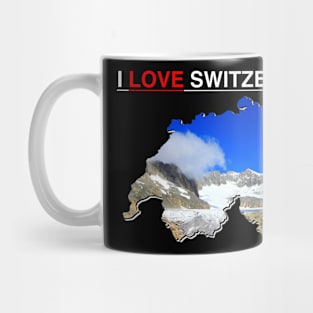 I Love Switzerland Map Rhone Glacier Mug